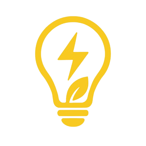 Logo MNicklisch - gelbe Glühlampe mit Blatt